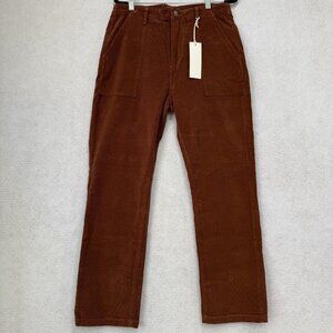 Driftwood Pants Womens 28 Brown Corduroy Utility Straight Leg Patch Pockets